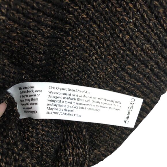 EILEEN FISHER Organic Linen Cold Shoulder Metallic Brown Sweater 2X 2XL - Picture 10 of 13